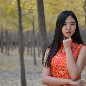 汉阳陵.银杏林旗袍模特靓影