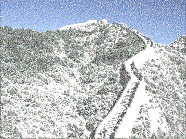 雪景及动态雪花.gif