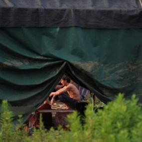 农民工帐篷里的生活