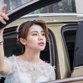 靓女车模