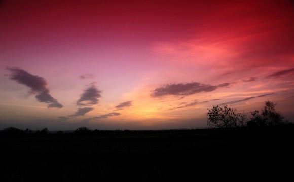 夕阳与蓝天